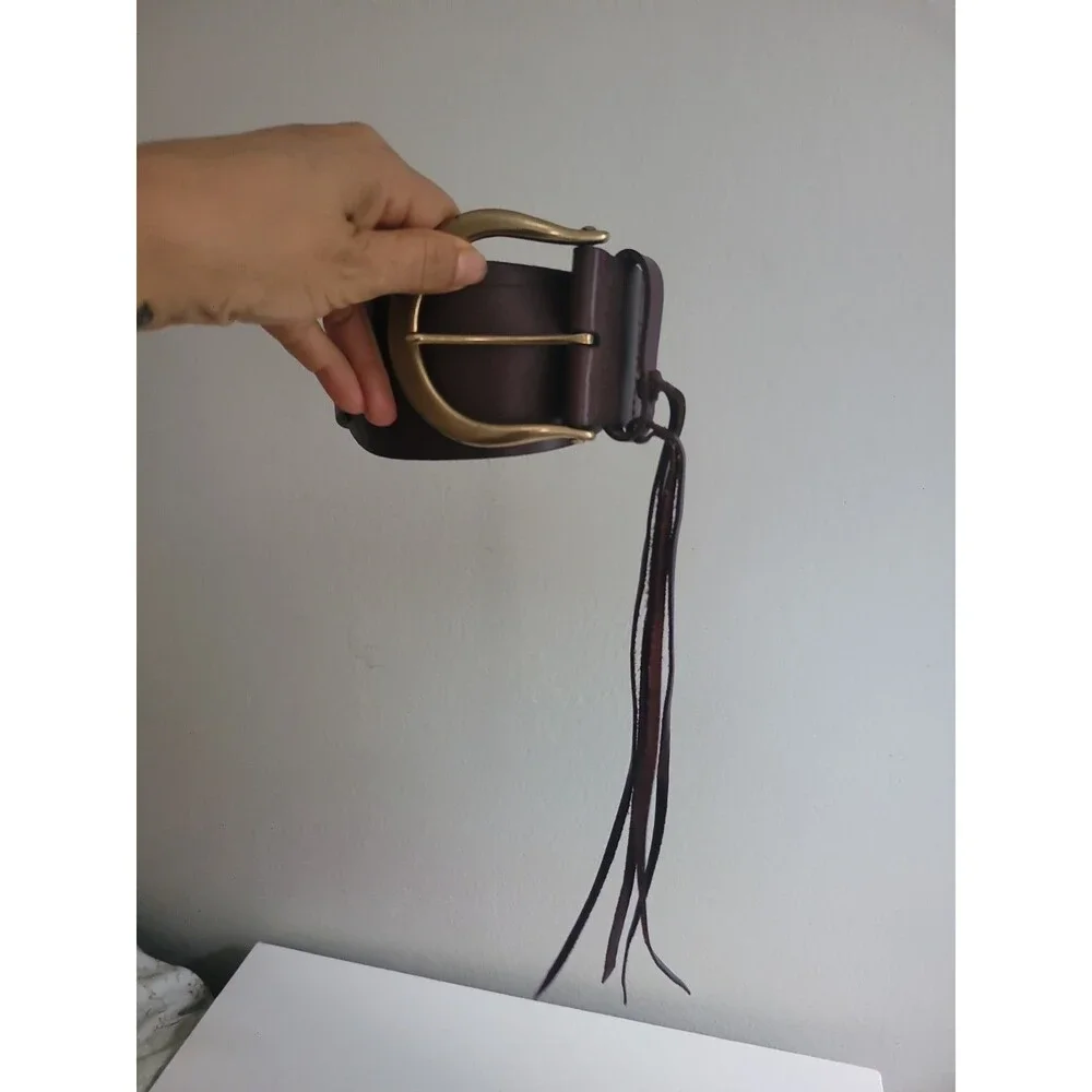 Cleo & Wolf Brown Leather Boho Belt Sz S Bohemian Western Rodeo Cowgirl